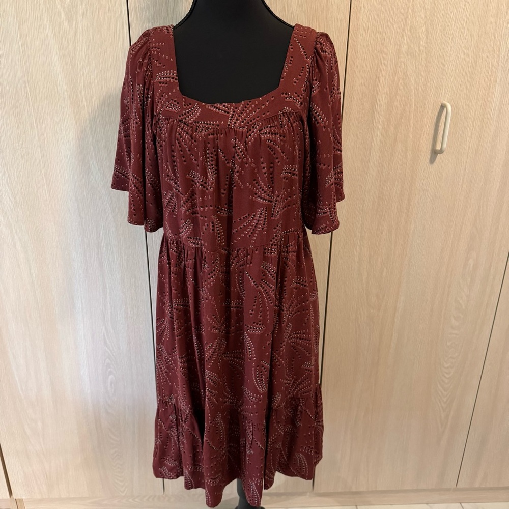 Maurices Brown Midi Dress with Pattern